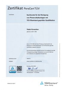 Zertifikat Perscert Tüv | Sachkunde für die Reinigung